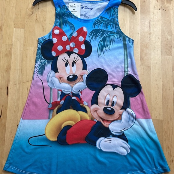 NWT DISNEY MICKEY & MINNIE MOUSE TANK DRESS GIRLS M 7-8 BEACHY SUMMER STRETCH - Picture 8 of 8